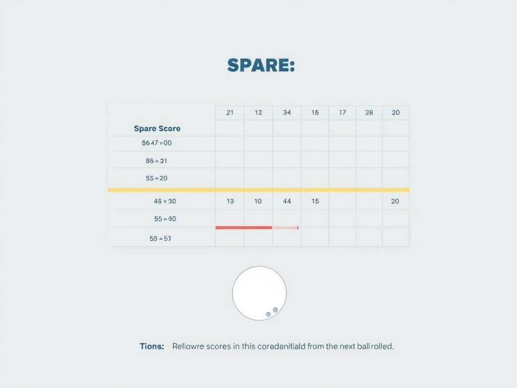 스페어 프레임에서 보너스 점수가 추가되는 방식을 나타낸 설명 도표